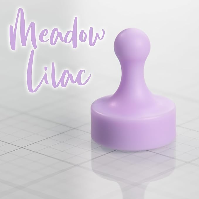 GLASSBOARD STUDIO Powerful Neodymium Magnets, Pawn-Shaped - Strong Fridge/Refrigerator and Whiteboard Magnet, Ideal for Office, Kitchen, Crafts - Rare Earth, Heavy Duty (8, Meadow Lilac)