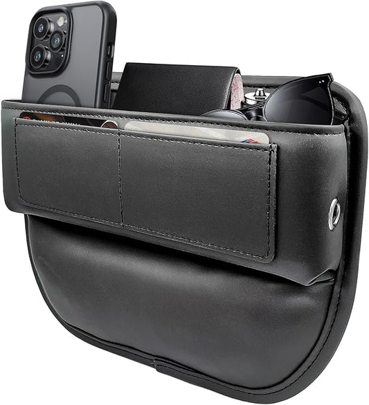 Universal Fit Car Seat Gap Filler Leather Car Storage Organizer Front Seat Auto Accessories for Women Fashion Colored Car Adjustable Storages for Phones Glasses Keys Cards 1 Pack