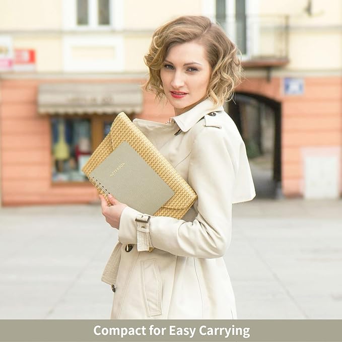 Lined Spiral Notebook College Ruled A5 Journal Book for Note Taking, 160 Pages Writing Journal for Office and Home School Supplies 5.75x8.125 inch - LightGrey