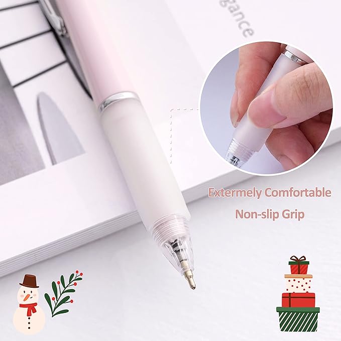 Ball Point Pen Black Ink Ballpoint Pens with Super Soft Grip Medium Point 1.0mm Office Pens (12 pack)