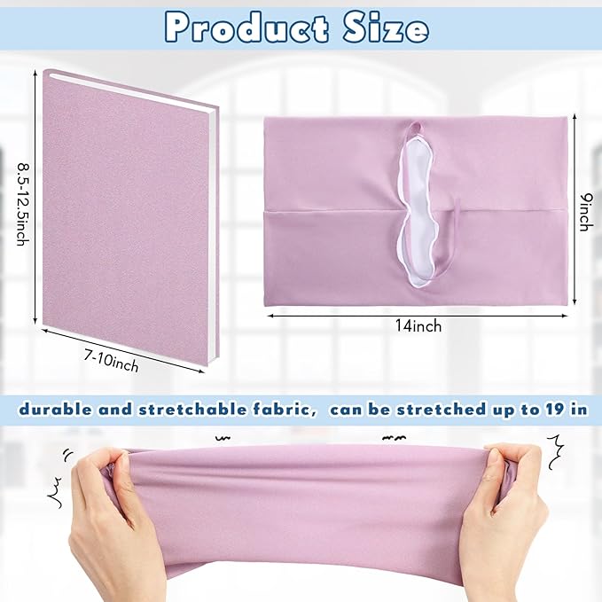 PerKoop 12 Pcs Jumbo Book Covers Stretchable Fabric School Book Protector Reusable Washable Cover Protector for Most Hardcover Textbooks(Morandi Color,9 x 11 Inch)