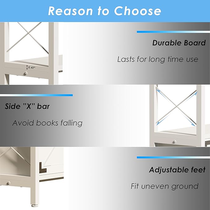 6-Shelf Corner Bookshelf, Vintage Industrial Corner Shelf Etagere Bookcase, Large Book Shelf with Metal Frame Open Storage Corner Cabinet (White-Lockers, Small)