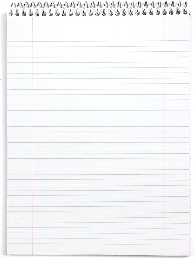 Mintra Office TOP BOUND Durable Spiral Notebooks (Black, College Ruled 3pk)