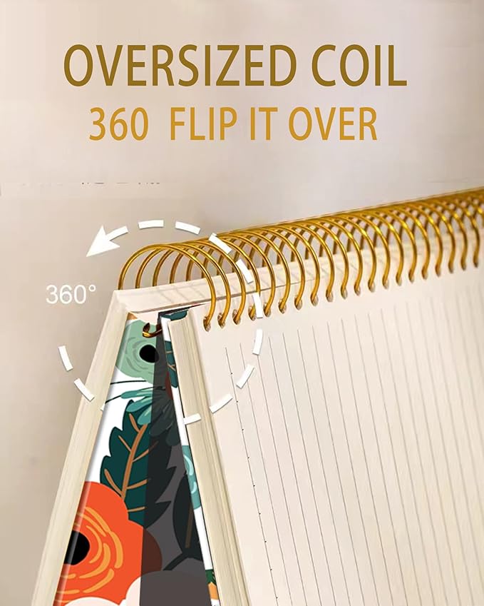 iampanda Spiral Journal Notebook,Strong Twin-Wire Binding with Premium Paper for Girl Women,Fashion Design 60 Sheets A5 College Ruled Notebook/Journal,Perfect for School Office Home Gifts,Colorful