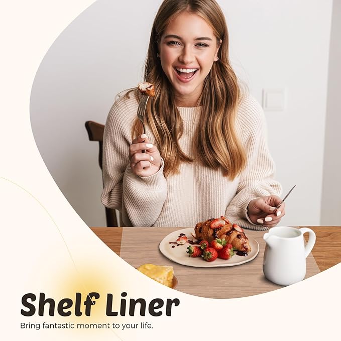 Glotoch Shelf Liner 17.5x360, Non Adhesive Cabinet, Drawer Liner for Refrigerator, Kitchen, Waterproof and Durable Fridge Table Place Mats for Cupboard, Clear