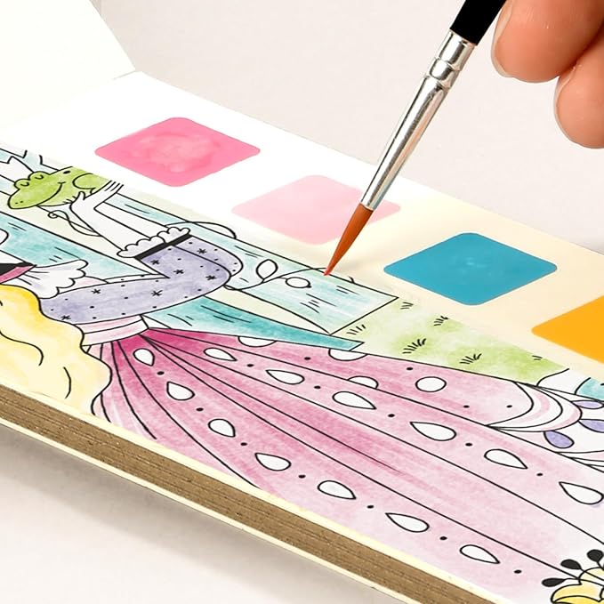 MiDeer Watercolor Painting Book for Kids Ages 4-8, Pocket Watercolor Painting Arts and Crafts for Toddlers, Travel Activities Paint with Water Coloring Book Set for Kids (Flower and Butterfly)