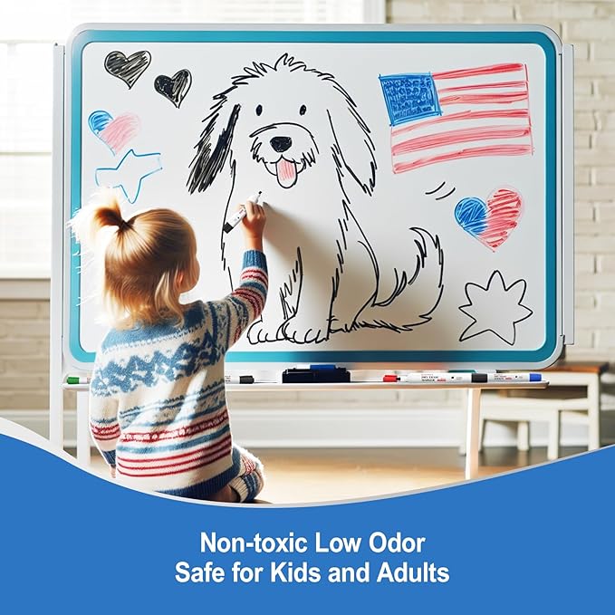 Comix Dry Erase Markers, Chisel Tip Black White Board Markers, 36 Bulk Black Colors Low Odor Markers for Kids Office & School Supplies