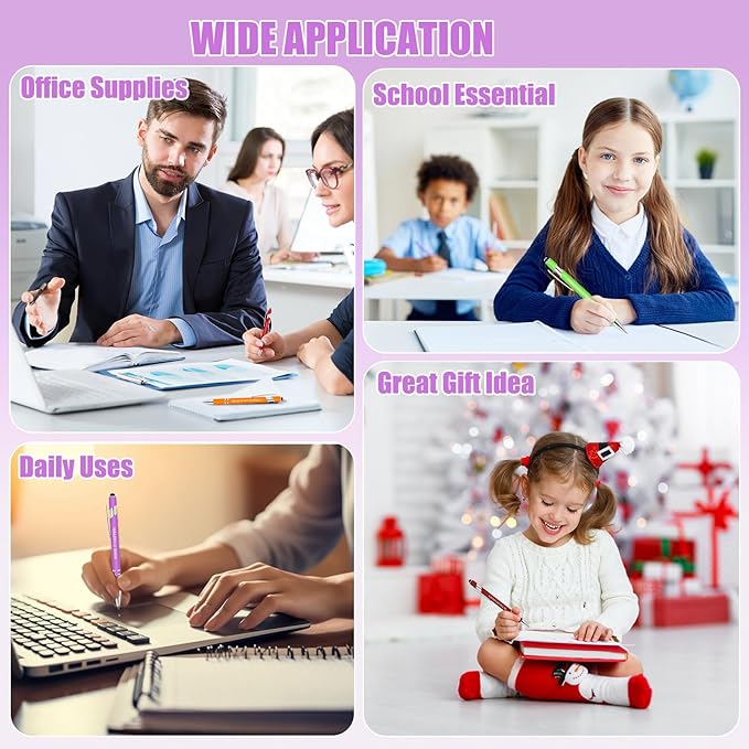 30 Pcs Inspirational Pens Bulk - Motivational Ink Ballpoint Pen with Quotes Stylus Tip Nurse Gifts for School Coworkers Office Supplies Black Ink