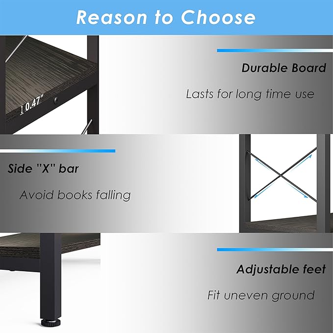 6-Shelf Corner Bookshelf, Vintage Industrial Corner Bookshelf Etagere Bookcase, Large Book Shelf with Metal Frame Open Storage CornerCabinet (Black, Small)