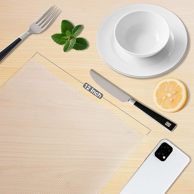 Glotoch Non Adhesive Shelf Liners for Kitchen Cabinets Clear 12"X60",Waterproof and Durable Drawer Liners,Fridge Table Place Mats for Cupboard, Cabinet.