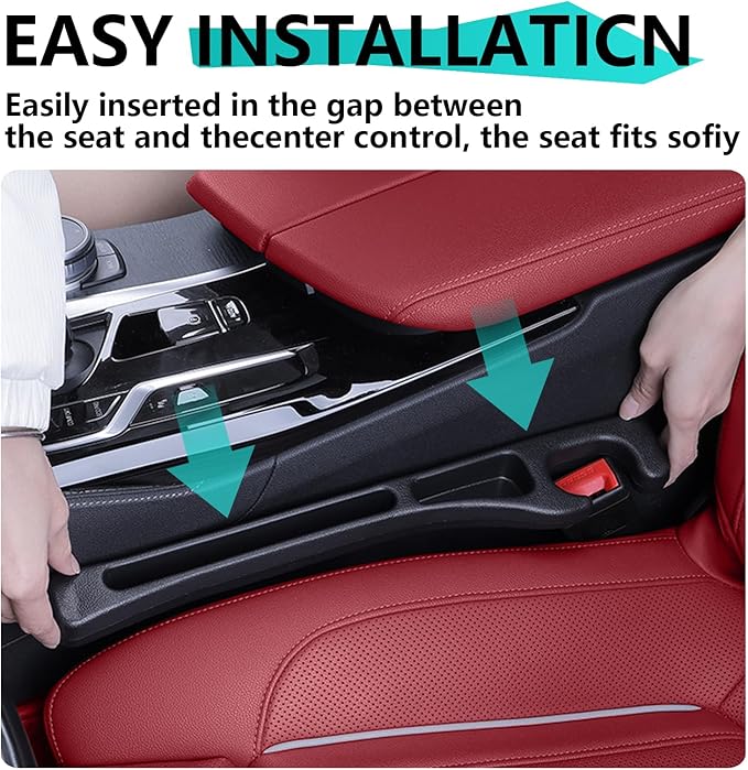 Car Seat Gap Filler Organizer - in Between Seat Catcher - Gap Plug 2 Pack with Storage Slot - Automotive Interior Accessories for Cars, Trucks, and SUV