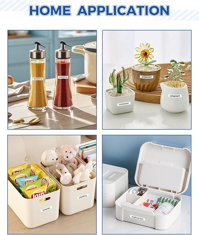 Tze221 9mm 0.35" Laminated White Tape Compatible for Brother 9mm Label Tape Tze-221 Tz-221 P Touch Tz Tze 9mm 3/8" Black on White Label for PTH110 PTD210 PT-D220 PTD400 PT-D610BT, 4-Pack