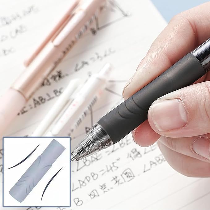 HeTaoCat Retractable Gel Pens, 0.5mm Fine Point, Quick Drying, Writing Drawing, Black ink gel pens, Box of 6 Pens (Multicolor)