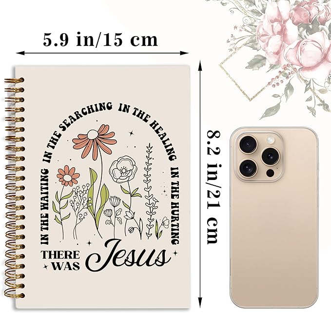 Bible Notebook, A5 Spiral Christian Journal with Floral Pink Butterfly Notebook, Bible Verse-God Says You Are, Inspirational Notebooks for Women, Bible Study, Gift for Birthday Christmas