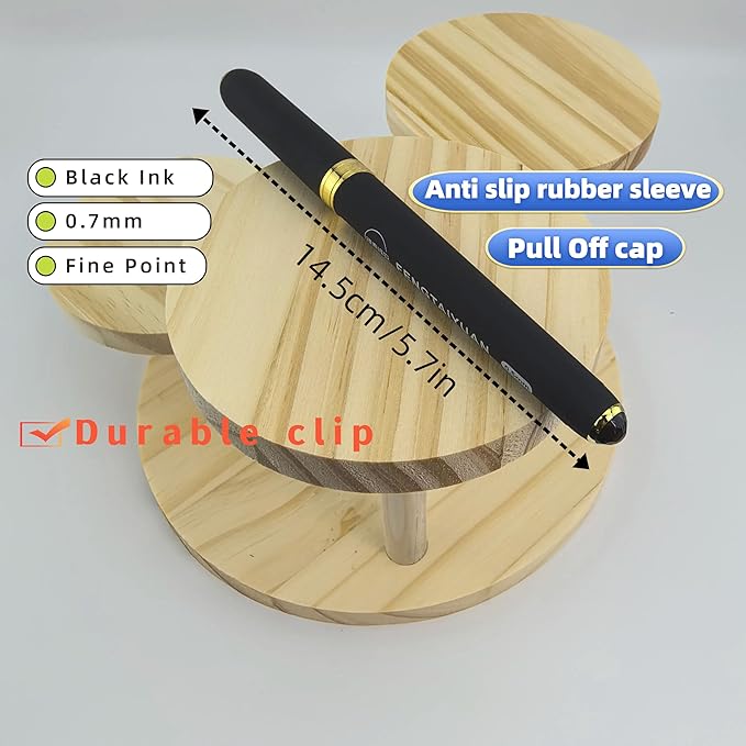 Fengtaiyuan 07P18Prox6, Gel Pens, Black Ink, FIne Point 0.7mm, Writting Pens, Smooth, 6 Pack (07P18Prox6)