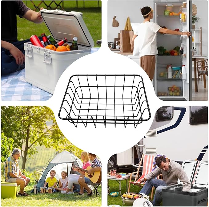 Freezer Storage – Upright Stackable Organizer, Deep Freezer Baskets Storage Bins, Space-Saving Feature for Produce, Vegetables, Fruits, Beverages, Food, Beer, Picnic, Camping, Outdoor