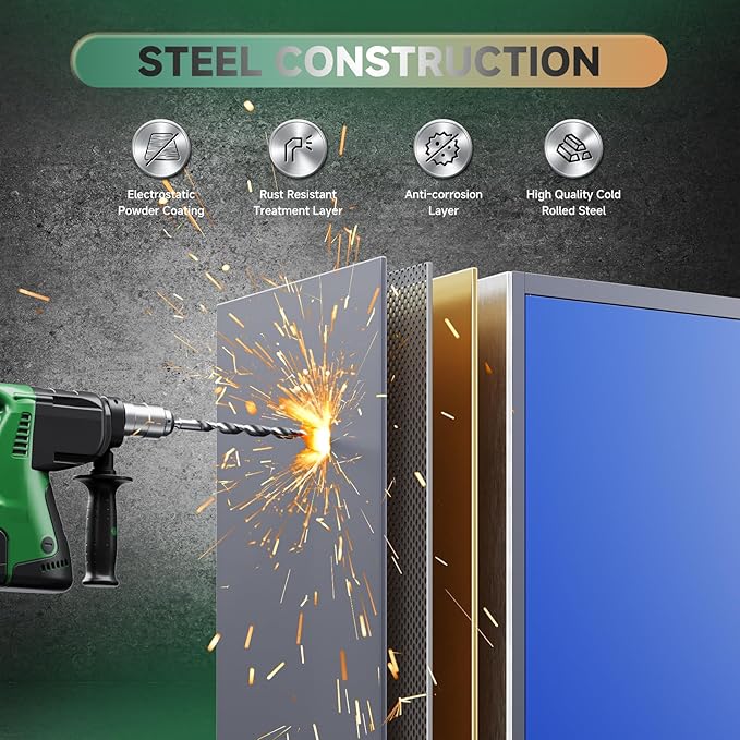 Letaya Metal Garage Storage Cabinets with Lock Door and Adjustable Shelves, Steel Tool Cabinets for Home,Office,Warehouse Organisieren (Blue Gray)