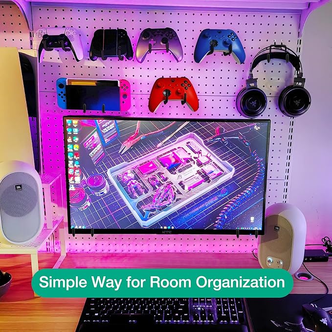 G.CORE 8-Pack Pegboard Hooks, Peg Board Tool Utility Hooks & Hangers Fit 1/4" Pegboards, Heavy Duty Metal Peg Board Shelving Hooks, Wall Organizers and Storage for Craft Room Garage Workbench Office