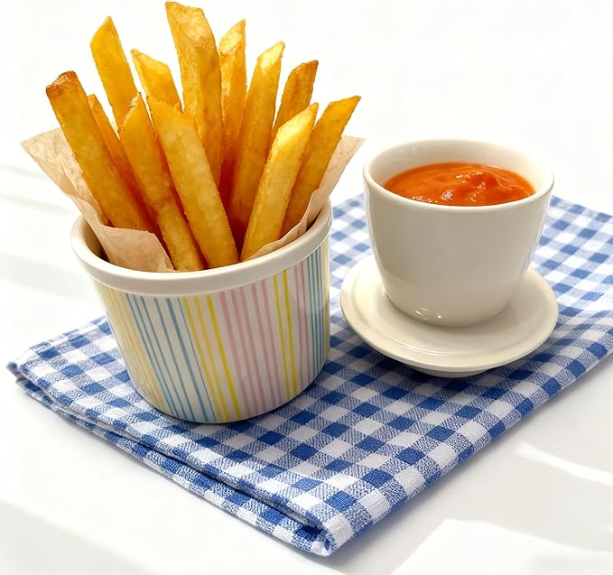 Butter Crock with Lid for Countertop, Butter Keeper Crock with Water, French Butter Dish Ceramic, Butter Holder with Lid for Spreadable Butter, Butter Container for Counter (Pastel Stripes, white)