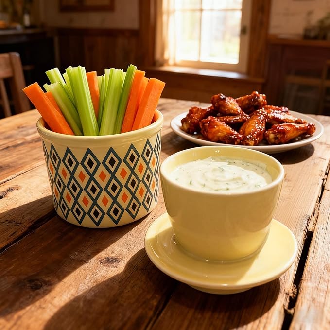 Butter Crock with Lid for Countertop, Butter Keeper Crock with Water, French Butter Dish Ceramic, Butter Holder with Lid for Spreadable Butter, Butter Container for Counter (Retro Diamond, Ivory)