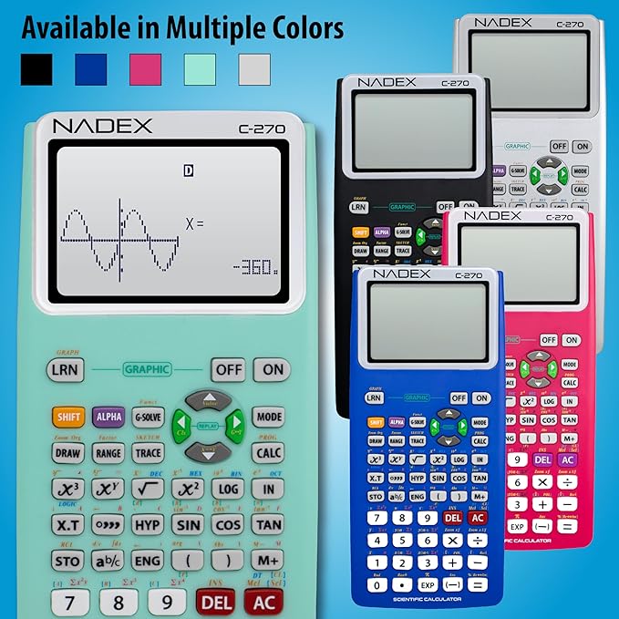 Scientific Calculator with Graph Functions for College and High School Students, Engineering, Advanced Mathematics, Calculus, Algebra, Geometery, Trigonometry, Statistics, Physics, Chemistry - Green