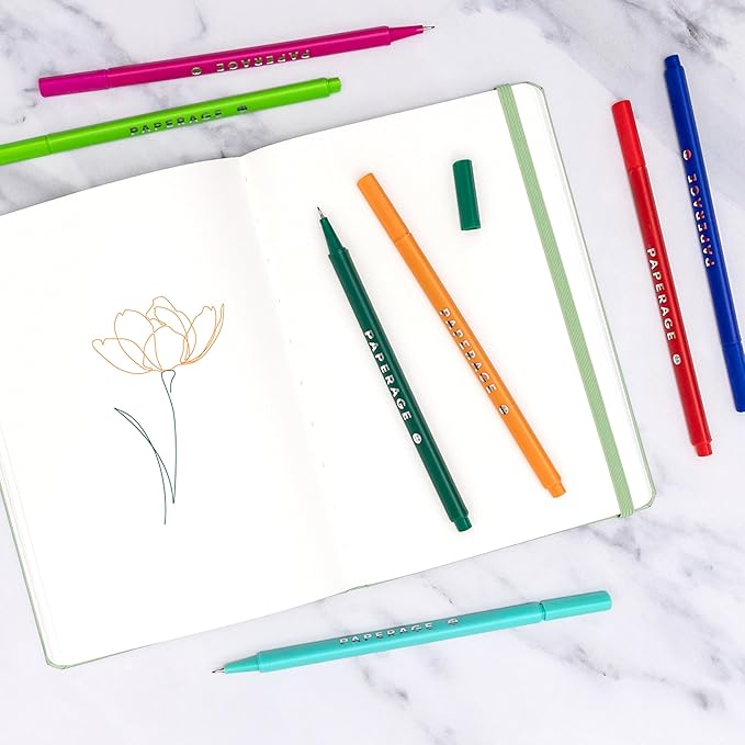 PAPERAGE Blank Journal Notebook, (Raspberry), 160 Pages, Medium 5.6 in x 8 in - 100 GSM Thick Paper – Hardcover Journaling Notebook for Work, School, Note Taking or Sketching