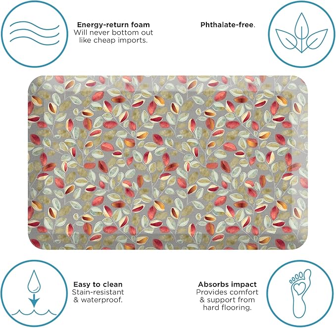 GelPro Anti-Fatigue Designer Comfort Kitchen Floor Mat Orchard Sultry Grey 20x32