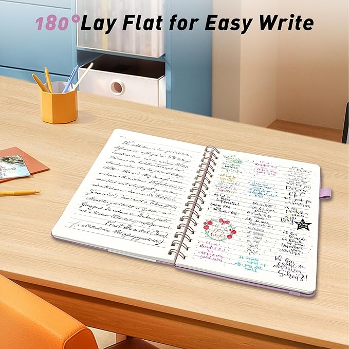 Lined Spiral Journal Notebook for Women & Men, College Ruled Hardcover Notebook for Work & Note Taking, Journals for Writing, 100 GSM, Business, School, 140 Pages, A5(5.8"x8.5") - Pink