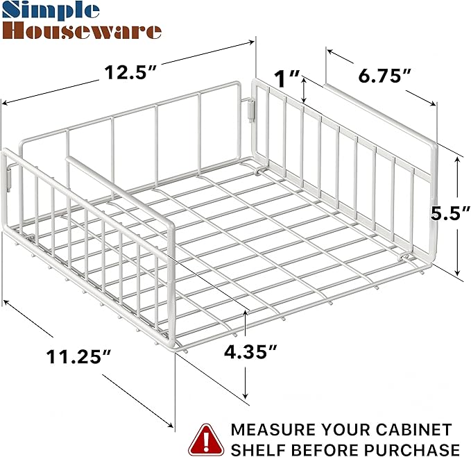 Simple Houseware Under Shelf Basket, White