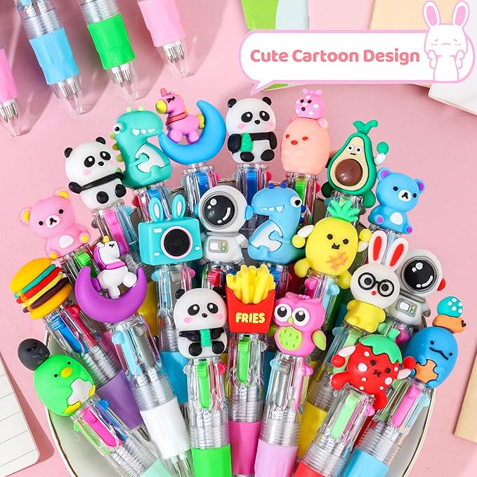 Mini Multicolor Pen in One, 60 Pack Cute Pens Bulk for Kids, Multi Color Fun Pen for Birthday Kids Party Favors Classroom Gifts Prizes
