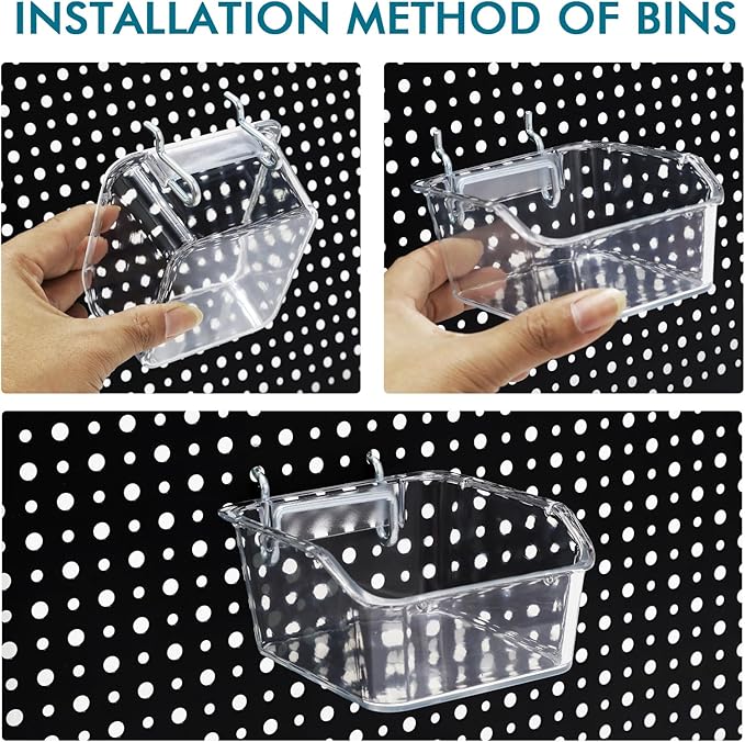 248PCS Pegboard Accessories Organizer Kit,1/8 and 1/4 inch Pegboard Hooks Assortment, Pegboard Bins, Metal Hooks for Hanging Storage (Transparent)