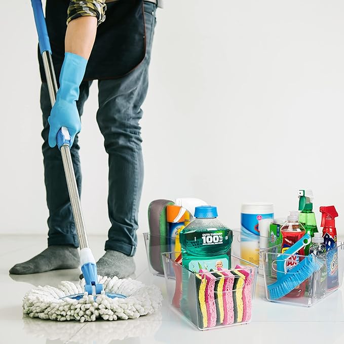 ClearSpace Clear Plastic Storage Bins – Perfect Kitchen Organization and Storage or Pantry Storage – Fridge Organizer, Pantry Organization and Clear Storage Bins, Cabinet Organizers