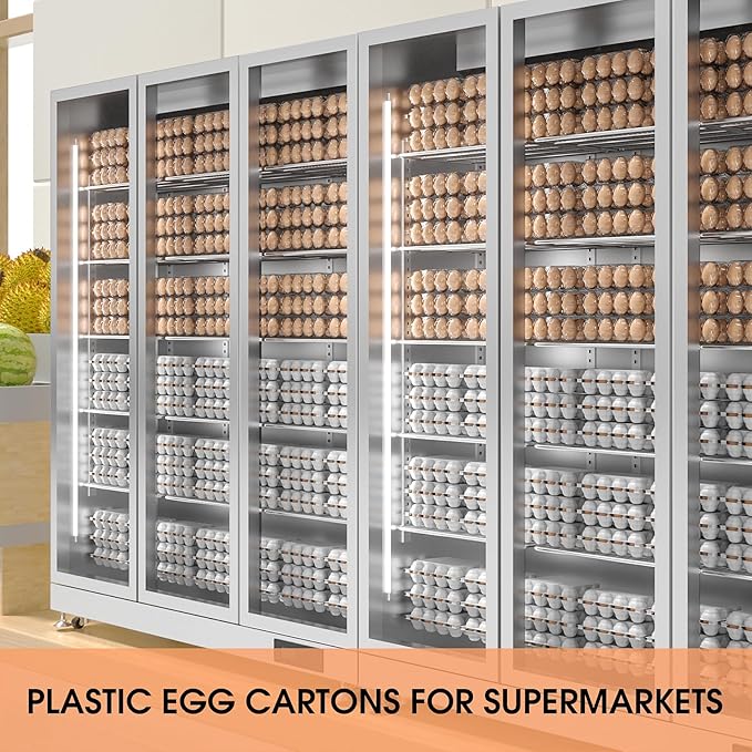 Egg Cartons Cheap Bulk, 60 Pack Egg Cartons Reusable 10 Count, Clear Plastic Wholesale Holder for Packaging, Chicken Container Holders for Family Farm Business Market Display Storage