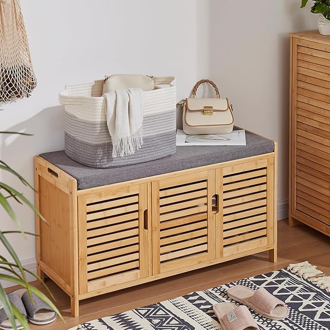 Storage Basket for Organizing, Woven Baskets for Storage, Rectangle Decorative Baskets for Shleves, Closet, Toys, Books, Nursery Organizer Bins - Pack of 3 (Gradient Gray, 15.75"x11.8"x9.85")