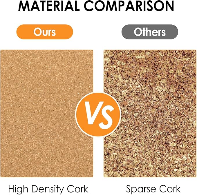 MaxGear Large Cork Board for Wall 36" x 24", 6 Pack Cork Board Tiles with 20 Pushpins & Safe Removable Adhesive Tabs, 12" x 12" Corkboards for Office, School & Home