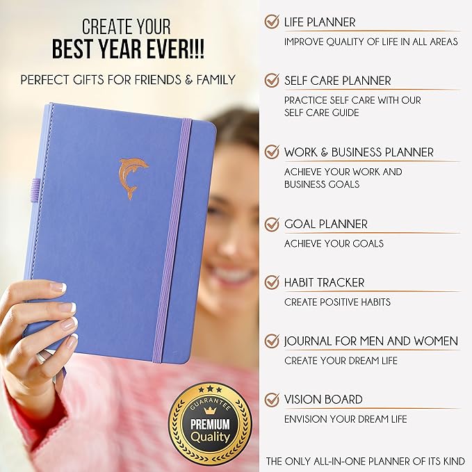 Journal for Men- Undated Daily, Weekly & Monthly Planner with Budget Section | A 12 Month Journey to Increase Productivity & Happiness | Life Organizer & Gratitude Journal - Horizontal Format