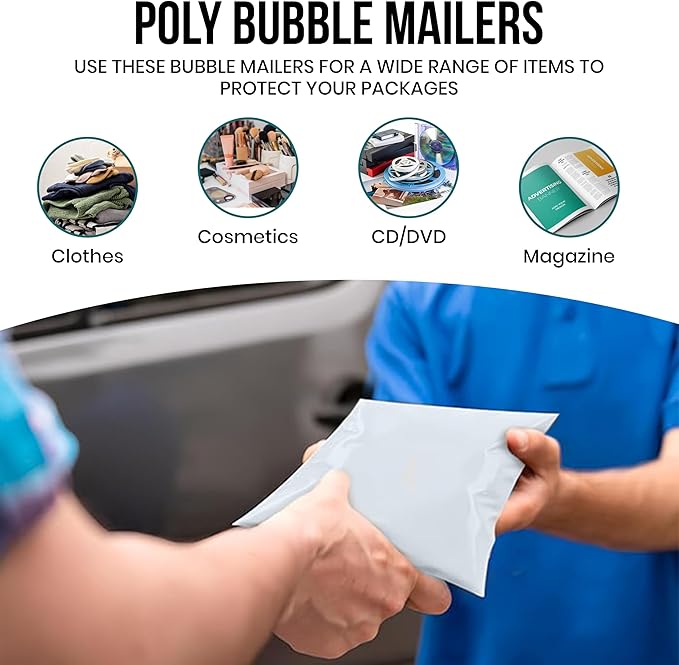 Levex - #6 12.5" x 19" [5 Pack] Poly Bubble Mailers, Padded Envelope Mailers, Packing Envelope & Mailing Bags for Shipping
