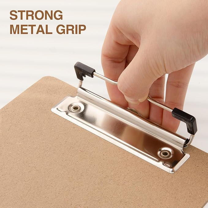 HappyHapi Mini Clipboards 32 Pack Memo Size 6 x 9 Inches Bulk Small Clip Boards for Classroom School Supplies, Eco-Friendly Wood Hardboard A5 Low Profile with Hang Tab for Home, Office, Traveling
