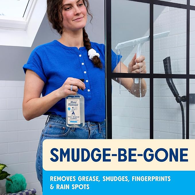 Aunt Fannie's Glass & Window Cleaning Vinegar Spray, Natural Streak-Free Spray, 16.9 Ounces (Pack of 6)