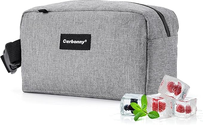 Cerbonny Small Cooler Bag Freezable Lunch Bag for Work School Travel, Leak-proof, Insulated, PVC Free, BPA Free, Waterproof, Easy to Clean