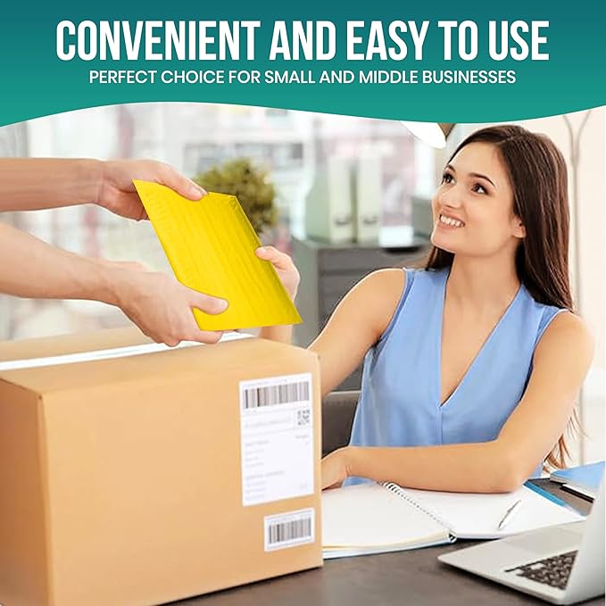 Levex - #0000 4" x 6" [5 Pack] Yellow Poly Bubble Mailers, Padded Envelope Mailers, Packing Envelope & Mailing Bags for Shipping