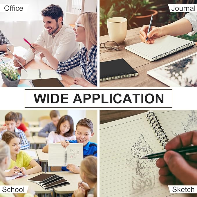 Yahenda 3 Pcs Spiral Notebook Bulk A5 Journal Lined 8.3'' x 5.5'' Writing Composition Paper Small Notepad Subject Notebook for Students Office Business Back to School Supplies (Dark Color)