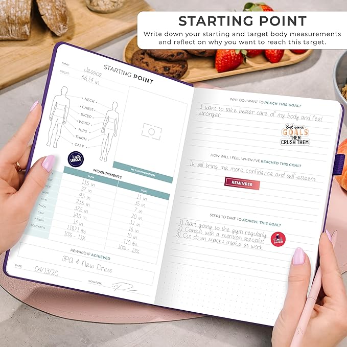 Clever Fox Weekly Meal Planner - Weekly & Daily Meal Prep Journal with Shopping and Grocery Lists for Menu Planning, Healthy Diet & Weight Loss Tracking, Lasts 1 Year, Undated, A5 - Purple
