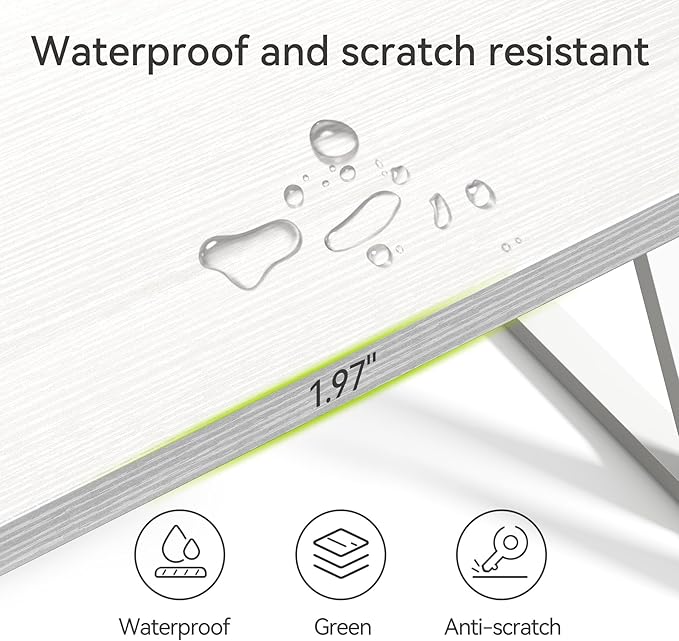 LITTLE TREE 55 Inch Large Simple Industrial Computer Desk Study Writing Table Home Office Workstation,White