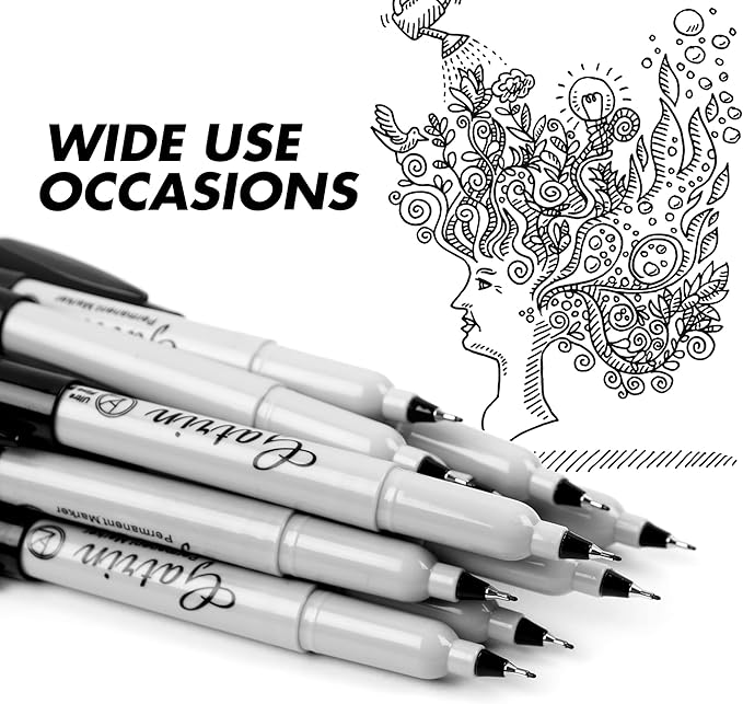 Ultra Fine Point Black Permanent Markers, 36 Pack Ultra Fine Point Black Permanent Marker set, Works on paper, Plastic, Stone, Glass, Metal