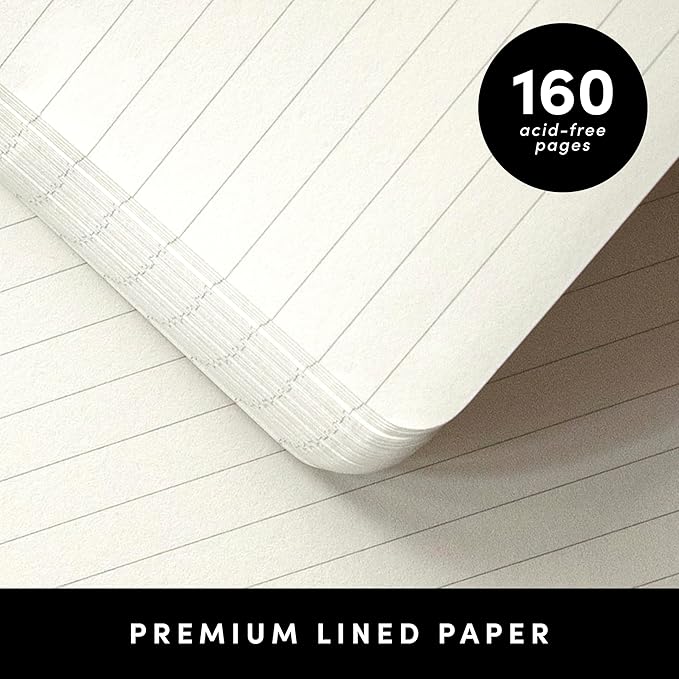 PAPERAGE Lined Journal Notebook, (Marigold), 160 Pages, Medium 5.6 in x 8 in - 100 GSM Thick Paper – Hardcover Journaling Notebook for Work, School & Note Taking