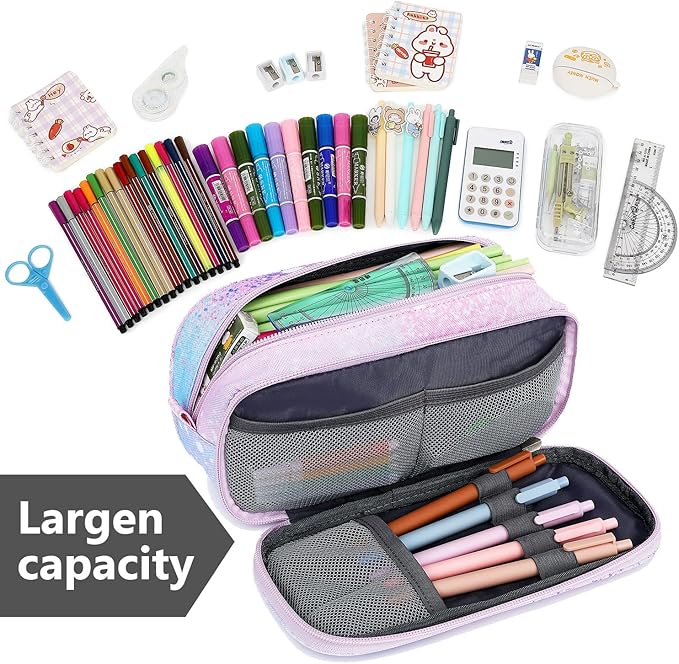 Pencil Cases for kids, Large Capacity Pencil Pouch, Office College School Marker Organizer Case pen for Men Women Adult Teens