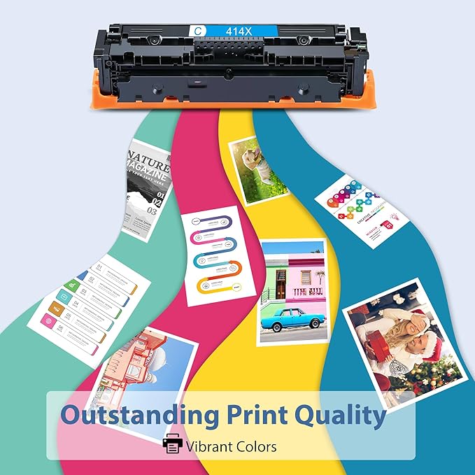 414X Toner Cartridges 4 Pack High Yield: MFP M479fdw - Compatible 414A 414X W2020A W2020X Toner Cartridges with Color Laserjet Pro M479fdn M454dw M454dn M454 M479 Printer Ink(B/C/Y/M) 4 Pack