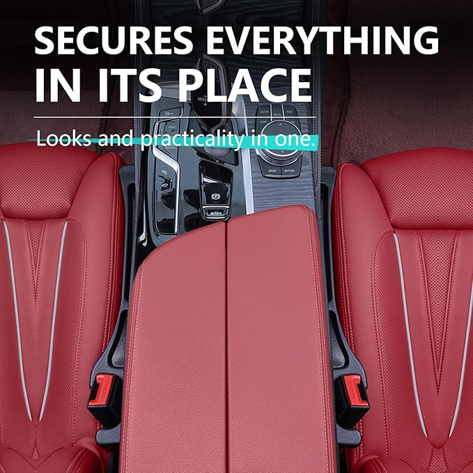 Car Seat Gap Filler Organizer - in Between Seat Catcher - Gap Plug 2 Pack with Storage Slot - Automotive Interior Accessories for Cars, Trucks, and SUV