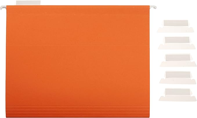 Amazon Basics Hanging Organizer File Folders for Efficient Filing, Assorted Colors, Letter Size (Pack of 25)
